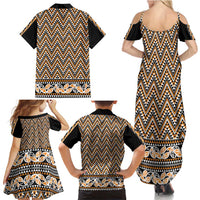 New Zealand Maori Niho Taniwha Family Matching Summer Maxi Dress and Hawaiian Shirt Karaka Mangopare and Puhoro Pattern