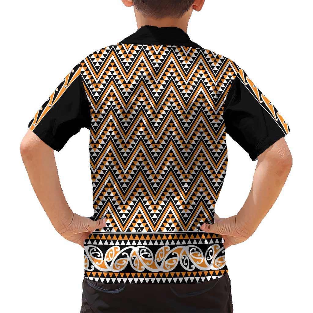 New Zealand Maori Niho Taniwha Hawaiian Shirt Karaka Mangopare and Puhoro Pattern