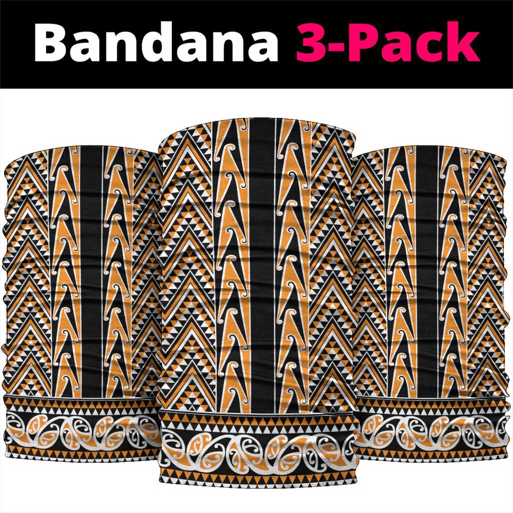 New Zealand Maori Niho Taniwha Neck Gaiter Karaka Mangopare and Puhoro Pattern - Polynesian Pride