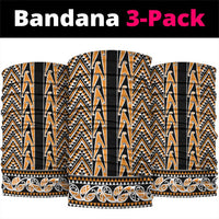 New Zealand Maori Niho Taniwha Neck Gaiter Karaka Mangopare and Puhoro Pattern - Polynesian Pride