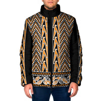 New Zealand Maori Niho Taniwha Padded Jacket Karaka Mangopare and Puhoro Pattern - Polynesian Pride