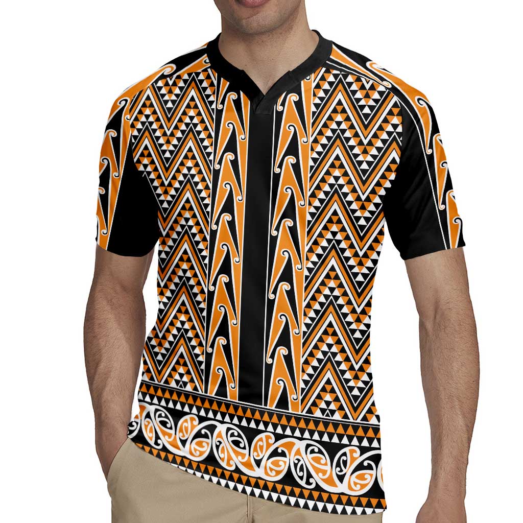 New Zealand Maori Niho Taniwha Rugby Jersey Karaka Mangopare and Puhoro Pattern