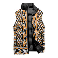 New Zealand Maori Niho Taniwha Sleeveless Puffer Jacket Karaka Mangopare and Puhoro Pattern - Polynesian Pride