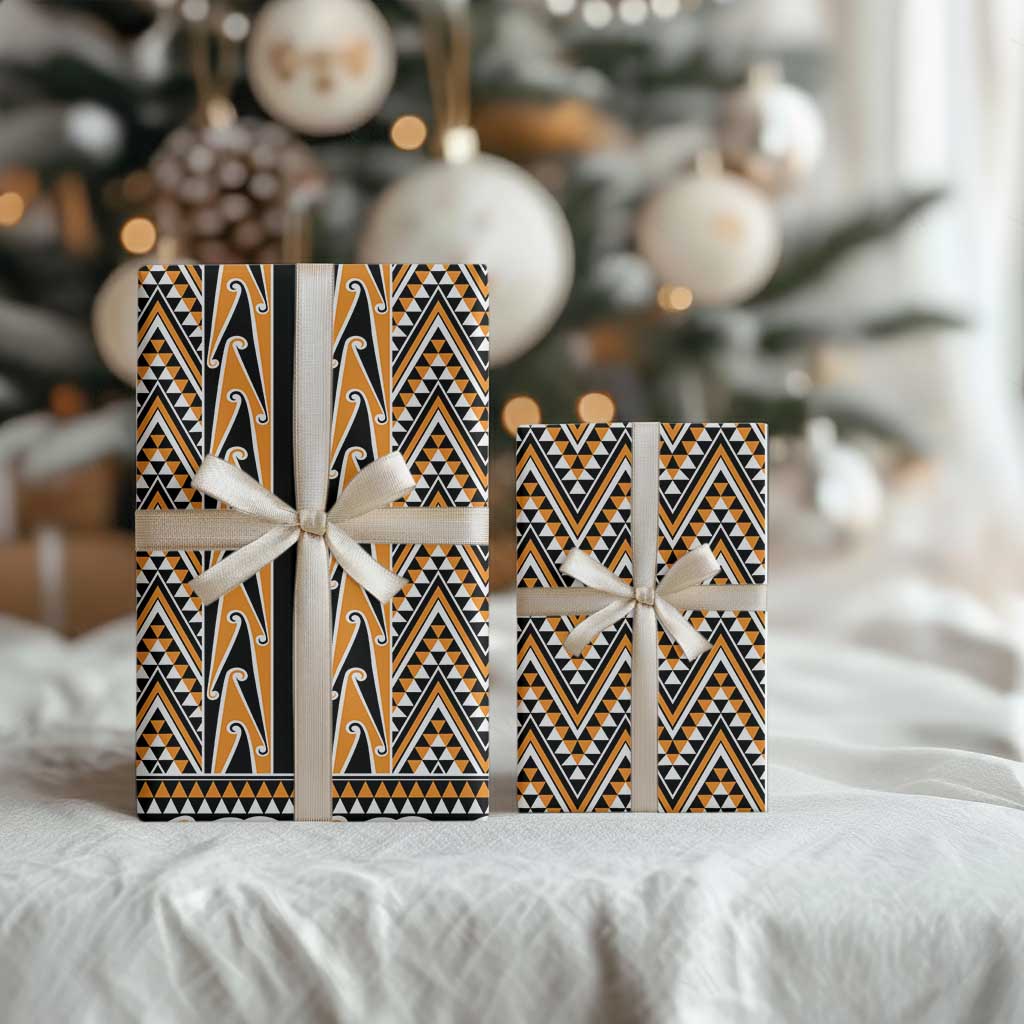 New Zealand Maori Niho Taniwha Wrapping Paper Karaka Mangopare and Puhoro Pattern - Polynesian Pride