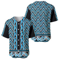 New Zealand Maori Niho Taniwha Baseball Jersey Kikorangi Mangopare and Puhoro Pattern