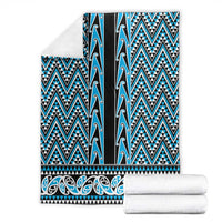 New Zealand Maori Niho Taniwha Blanket Kikorangi Mangopare and Puhoro Pattern