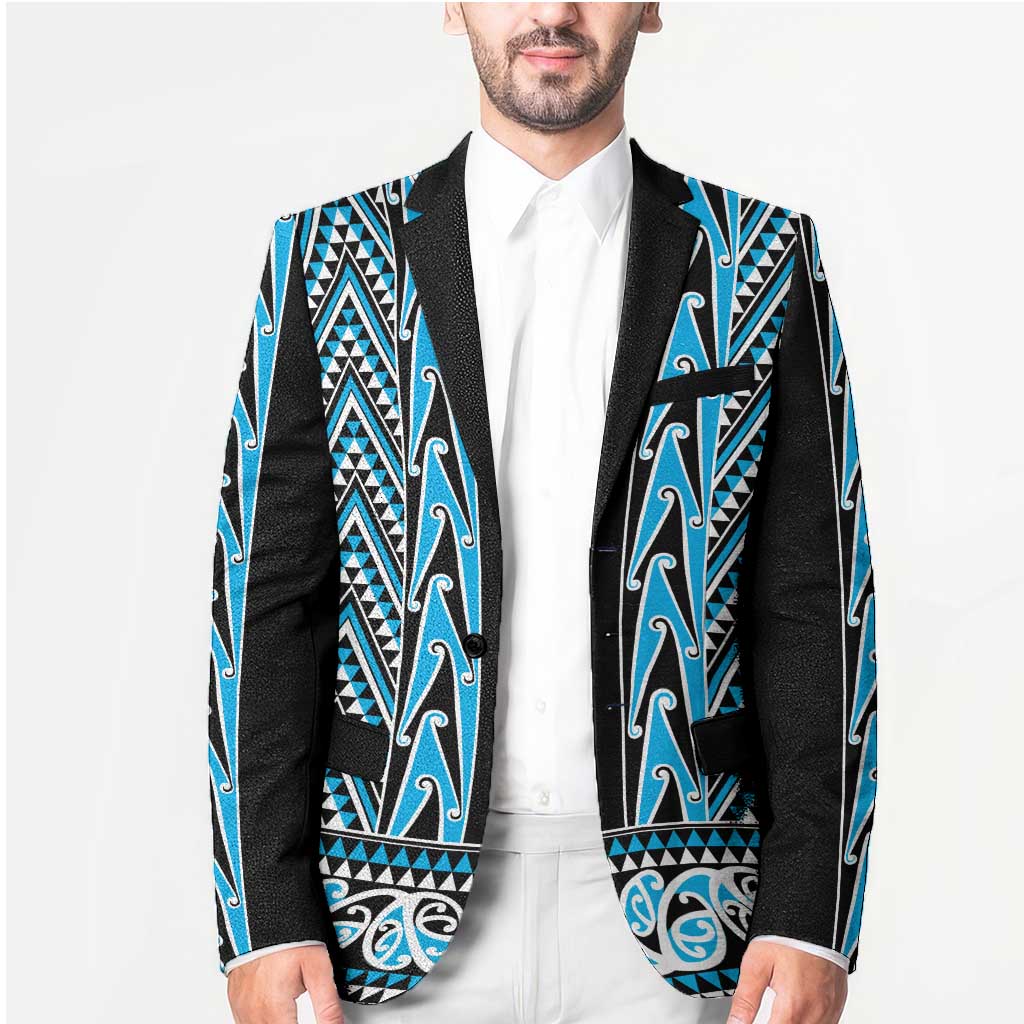 New Zealand Maori Niho Taniwha Blazer Kikorangi Mangopare and Puhoro Pattern - Polynesian Pride
