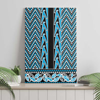 New Zealand Maori Niho Taniwha Canvas Wall Art Kikorangi Mangopare and Puhoro Pattern