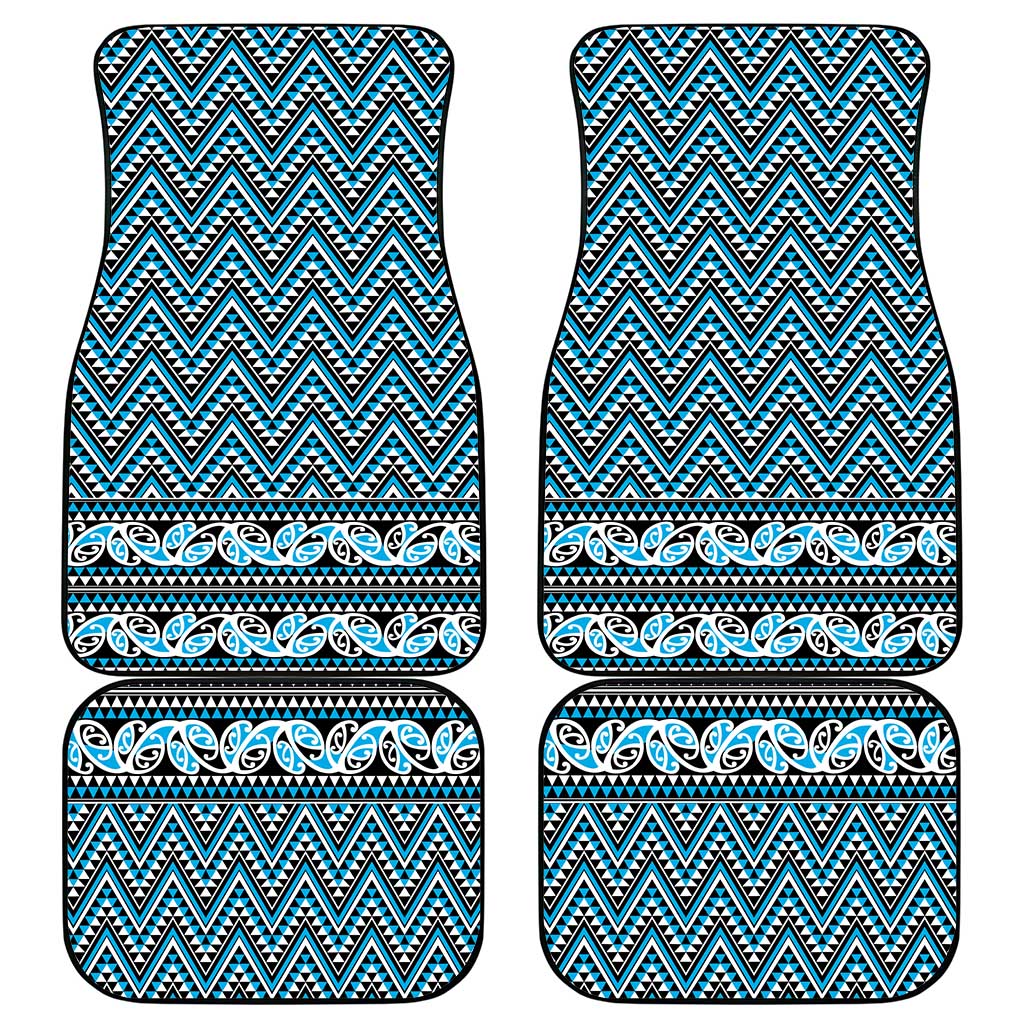 New Zealand Maori Niho Taniwha Car Mats Kikorangi Mangopare and Puhoro Pattern
