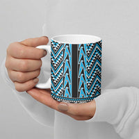 New Zealand Maori Niho Taniwha Ceramic Mug Kikorangi Mangopare and Puhoro Pattern - Polynesian Pride