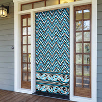 New Zealand Maori Niho Taniwha Door Cover Kikorangi Mangopare and Puhoro Pattern - Polynesian Pride