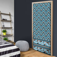 New Zealand Maori Niho Taniwha Door Cover Kikorangi Mangopare and Puhoro Pattern - Polynesian Pride