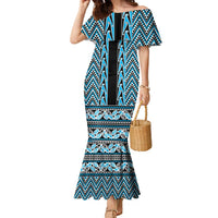 New Zealand Maori Niho Taniwha Family Matching Mermaid Dress and Hawaiian Shirt Kikorangi Mangopare and Puhoro Pattern