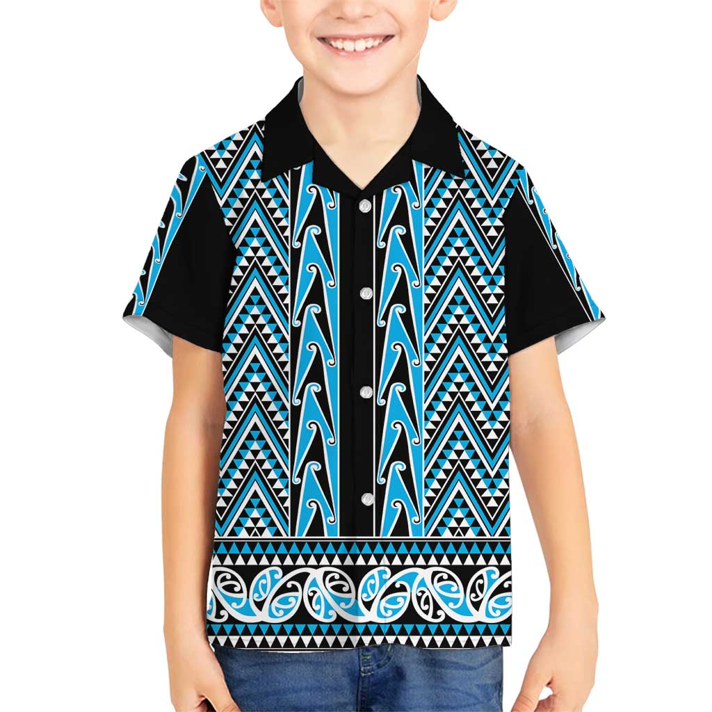 New Zealand Maori Niho Taniwha Family Matching Summer Maxi Dress and Hawaiian Shirt Kikorangi Mangopare and Puhoro Pattern