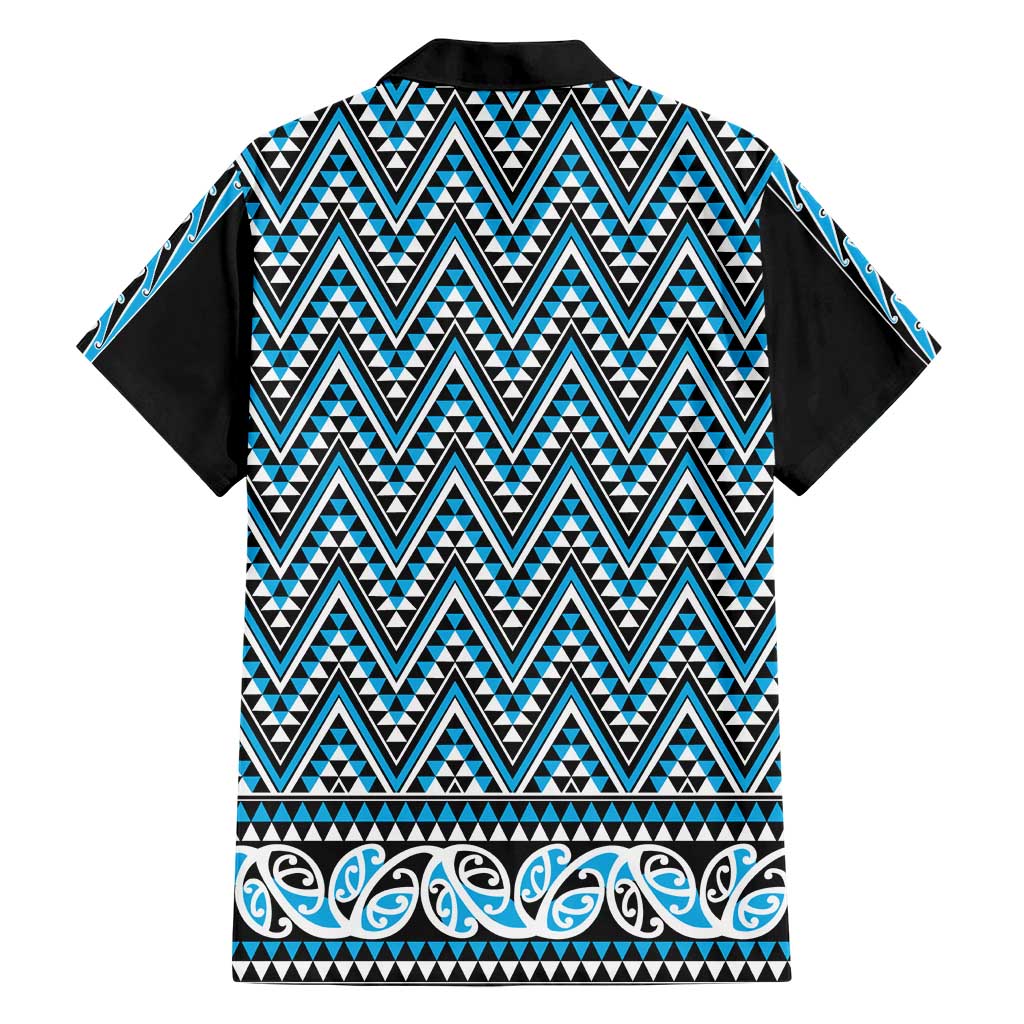 New Zealand Maori Niho Taniwha Hawaiian Shirt Kikorangi Mangopare and Puhoro Pattern
