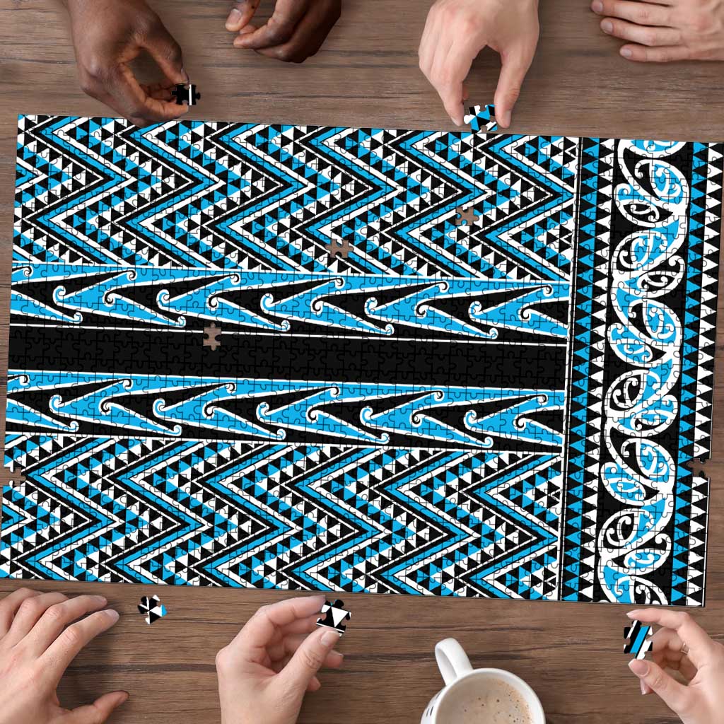 New Zealand Maori Niho Taniwha Puzzle Kikorangi Mangopare and Puhoro Pattern - Polynesian Pride