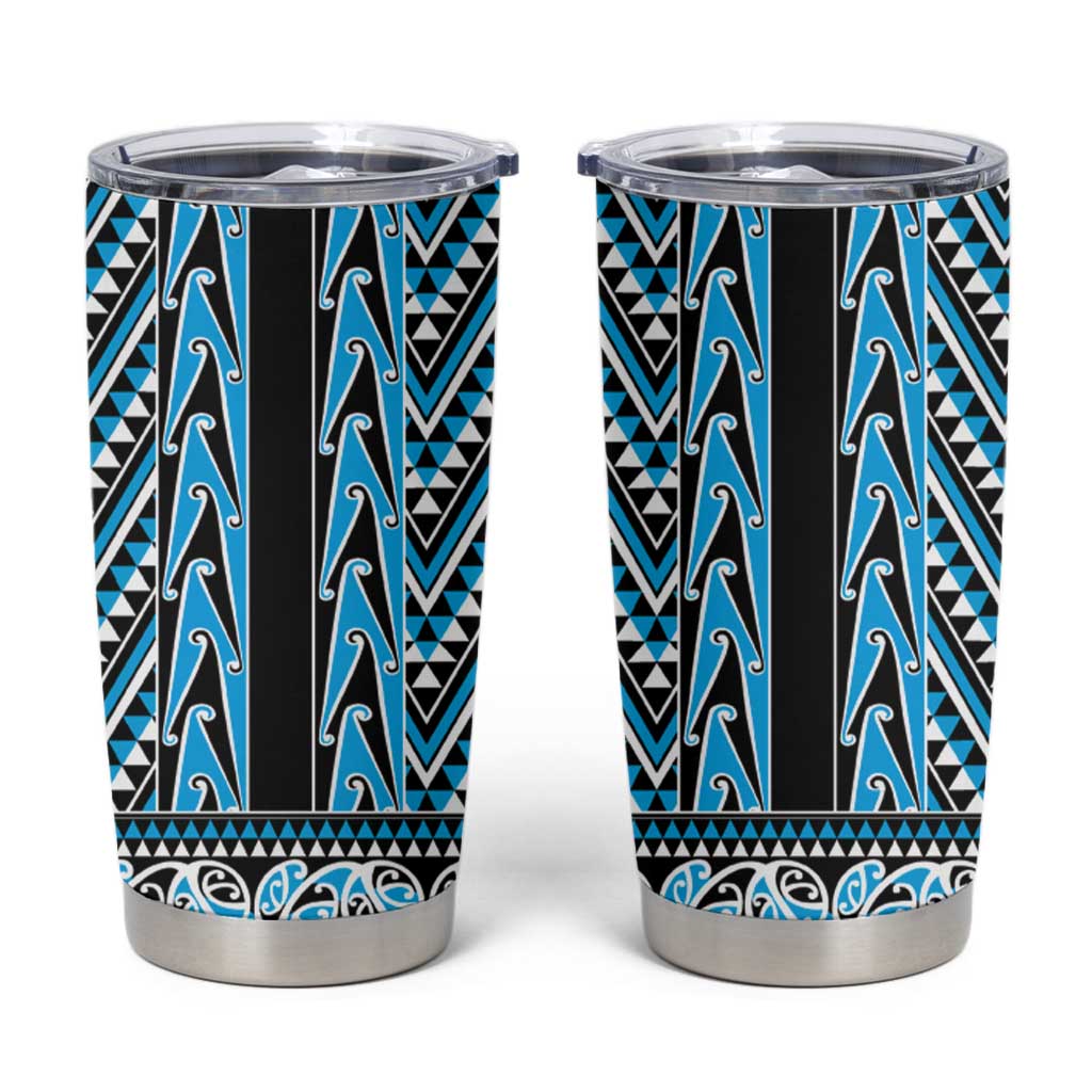 New Zealand Maori Niho Taniwha Tumbler Cup Kikorangi Mangopare and Puhoro Pattern