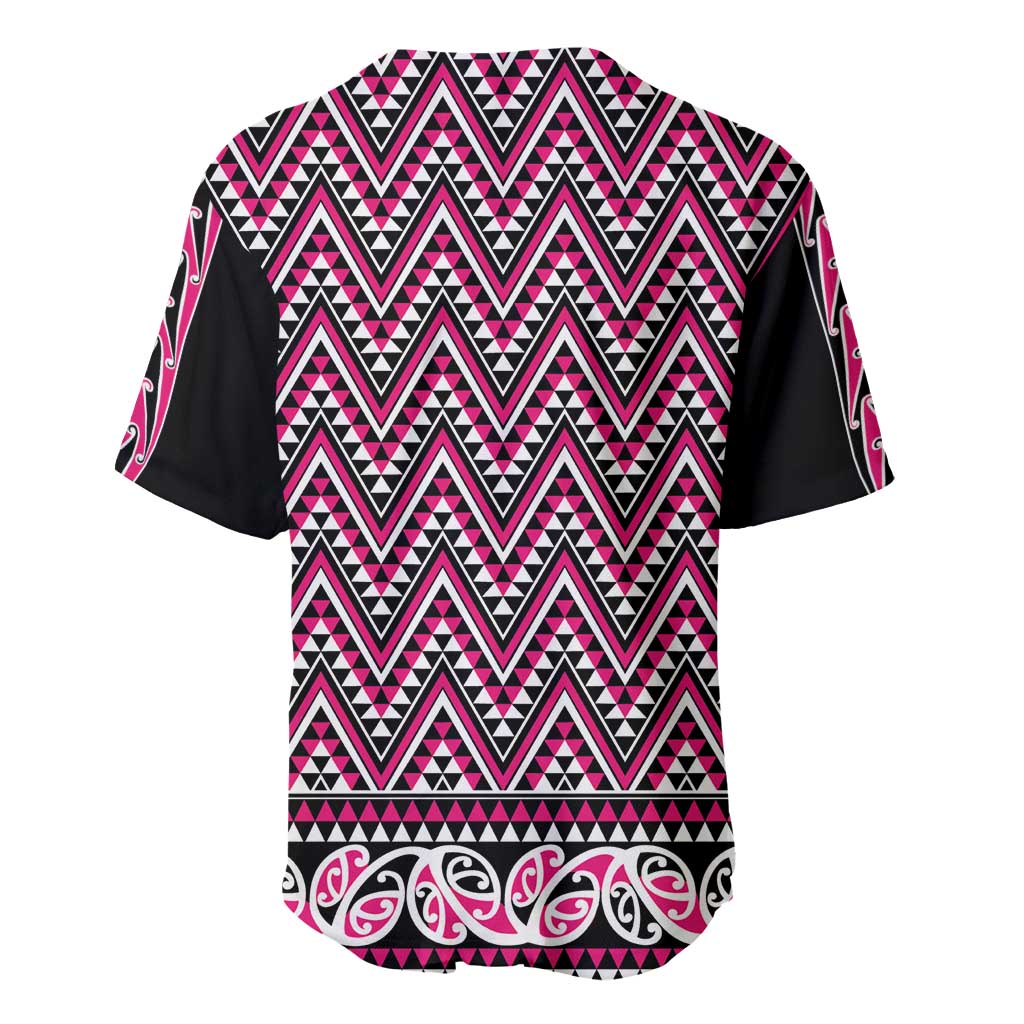 New Zealand Maori Niho Taniwha Baseball Jersey Mawhero Mangopare and Puhoro Pattern
