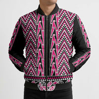 New Zealand Maori Niho Taniwha Bomber Puffer Jacket Mawhero Mangopare and Puhoro Pattern - Polynesian Pride