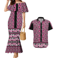 New Zealand Maori Niho Taniwha Couples Matching Mermaid Dress and Hawaiian Shirt Mawhero Mangopare and Puhoro Pattern