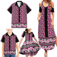 New Zealand Maori Niho Taniwha Family Matching Summer Maxi Dress and Hawaiian Shirt Mawhero Mangopare and Puhoro Pattern