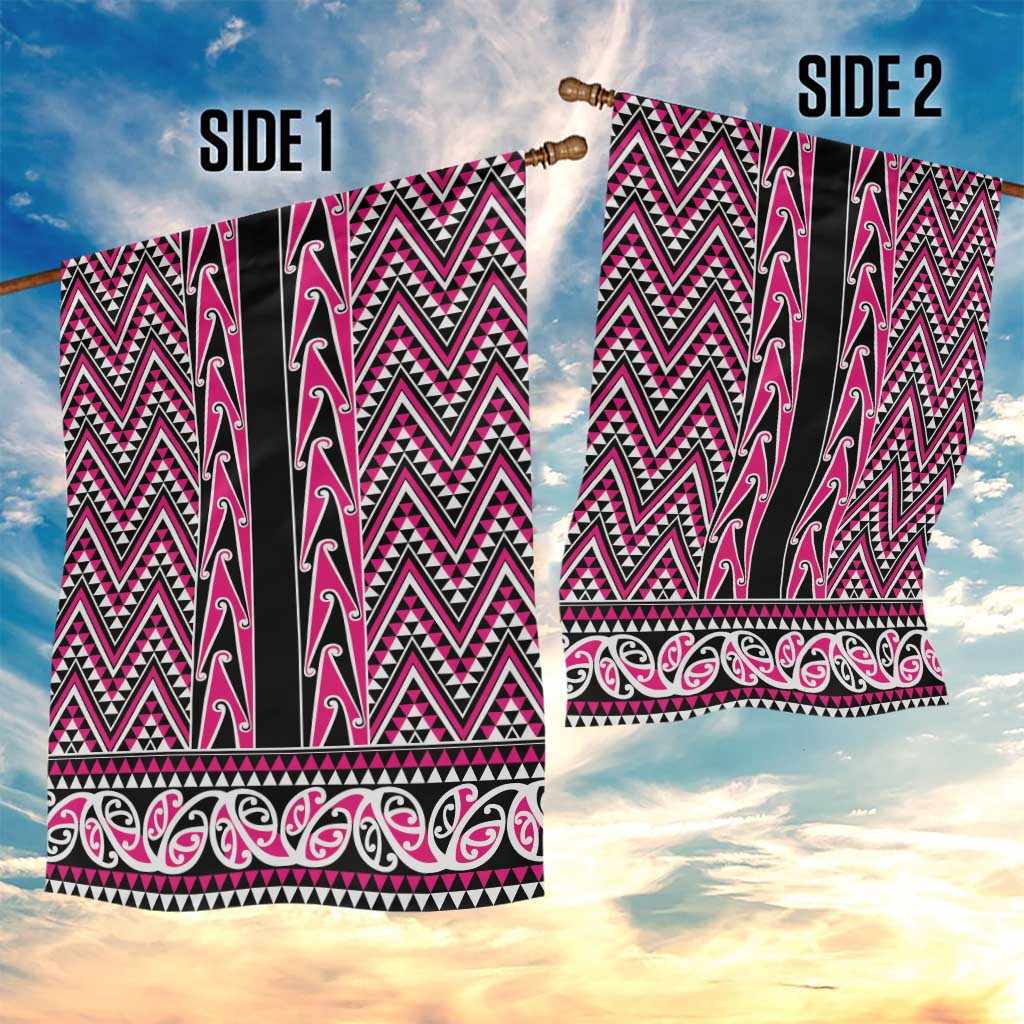 New Zealand Maori Niho Taniwha Garden Flag Mawhero Mangopare and Puhoro Pattern