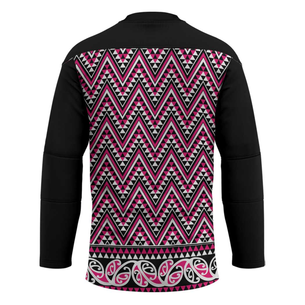 New Zealand Maori Niho Taniwha Hockey Jersey Mawhero Mangopare and Puhoro Pattern - Polynesian Pride