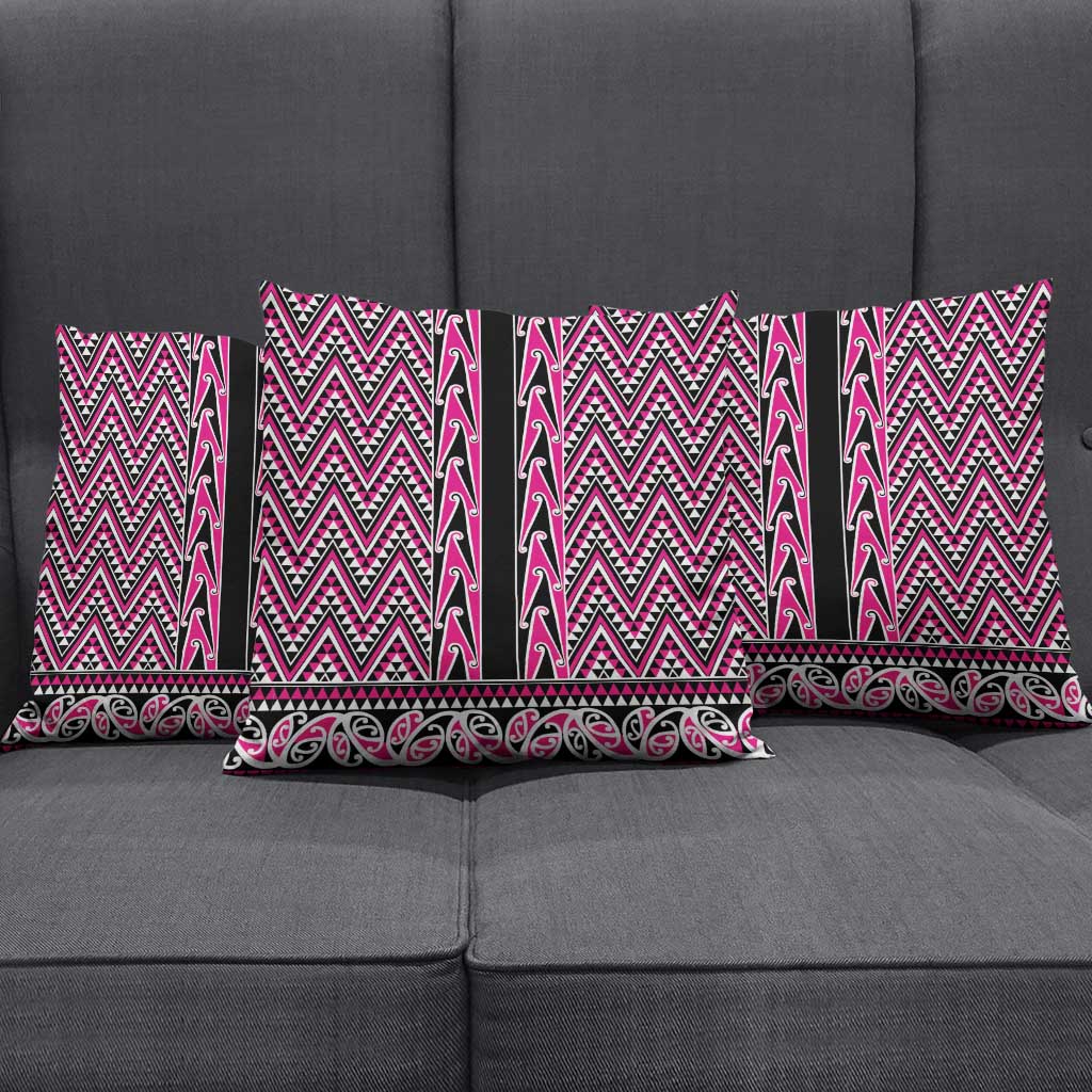 New Zealand Maori Niho Taniwha Pillow Cover Mawhero Mangopare and Puhoro Pattern - Polynesian Pride