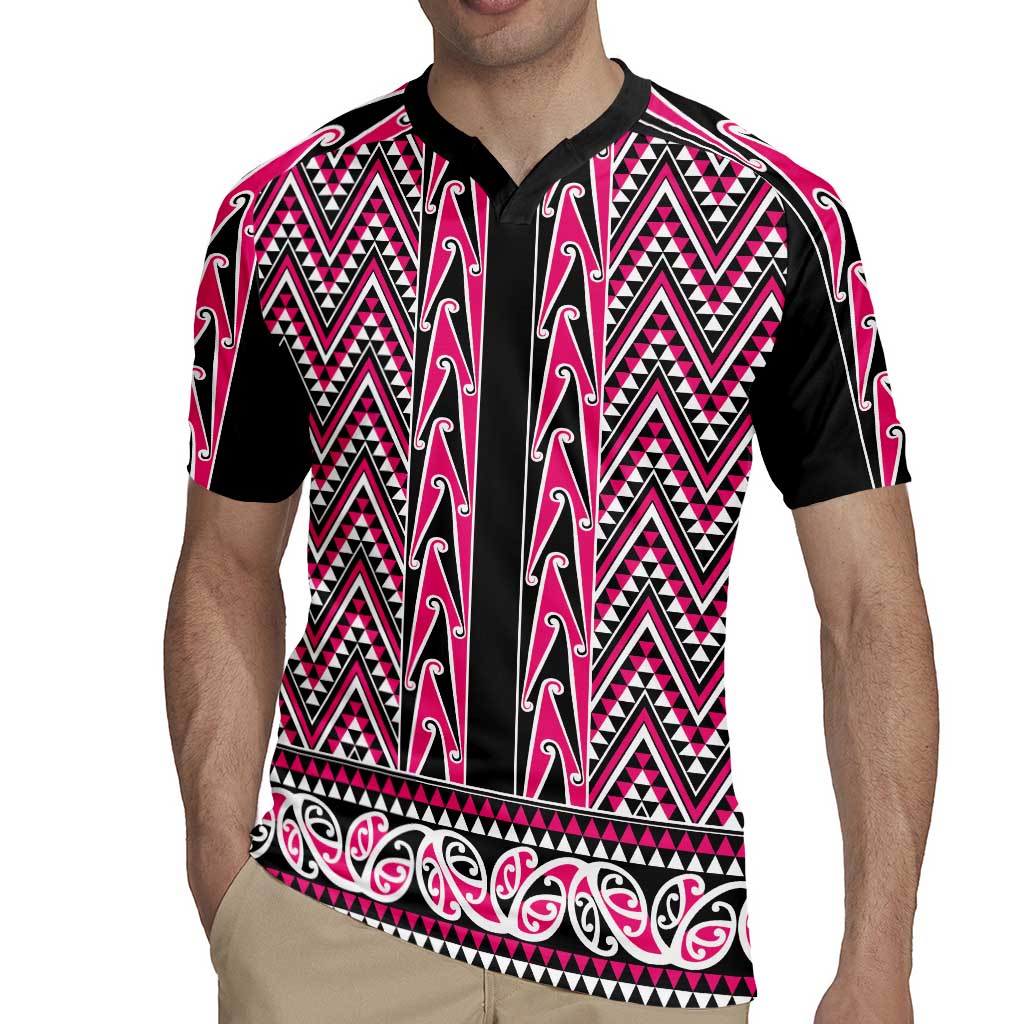 New Zealand Maori Niho Taniwha Rugby Jersey Mawhero Mangopare and Puhoro Pattern