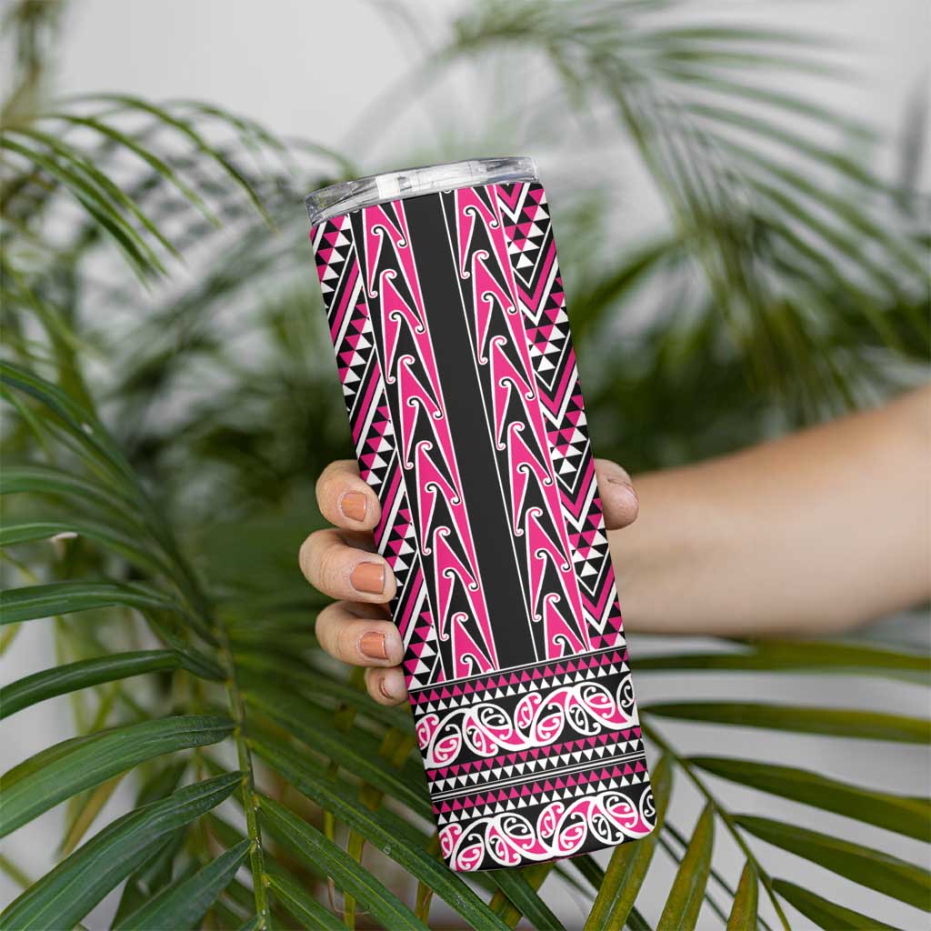 New Zealand Maori Niho Taniwha Skinny Tumbler Mawhero Mangopare and Puhoro Pattern