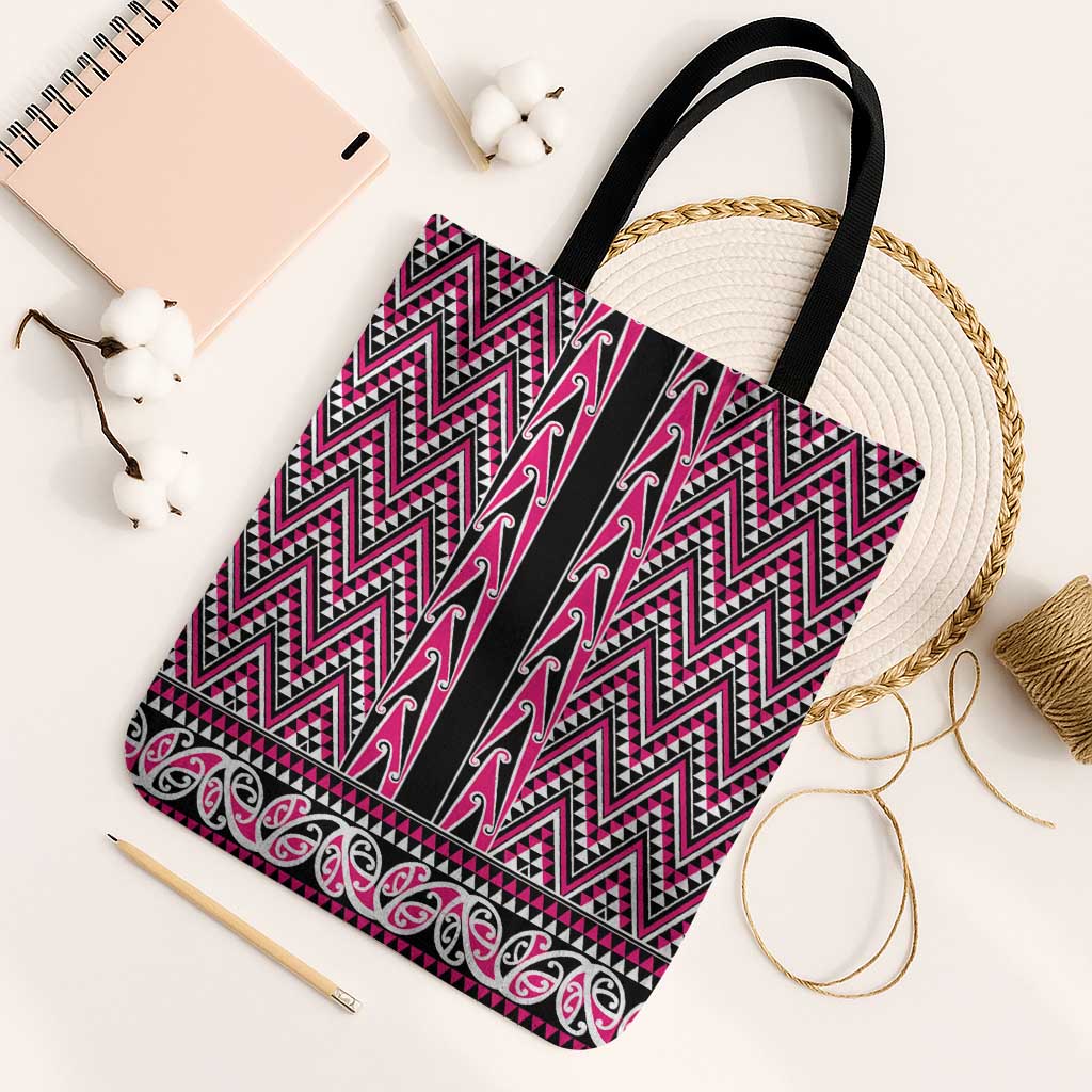 New Zealand Maori Niho Taniwha Tote Bag Mawhero Mangopare and Puhoro Pattern - Polynesian Pride