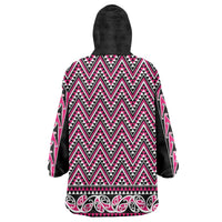 New Zealand Maori Niho Taniwha Wearable Blanket Hoodie Mawhero Mangopare and Puhoro Pattern