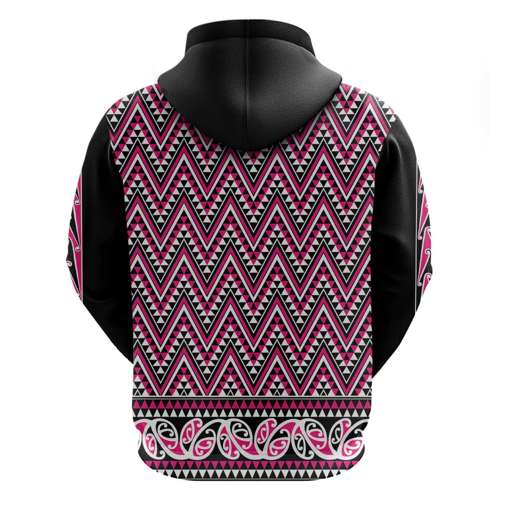 New Zealand Maori Niho Taniwha Zip Hoodie Mawhero Mangopare and Puhoro Pattern