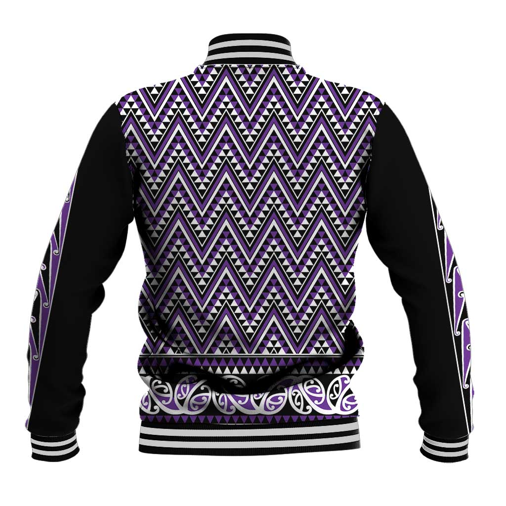 New Zealand Maori Niho Taniwha Baseball Jacket Waiporopo Mangopare and Puhoro Pattern