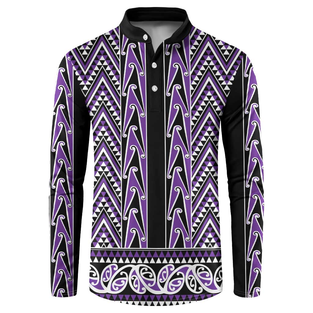 New Zealand Maori Niho Taniwha Button Sweatshirt Waiporopo Mangopare and Puhoro Pattern