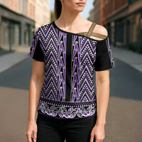 New Zealand Maori Niho Taniwha Cross Shoulder Shirt Waiporopo Mangopare and Puhoro Pattern - Polynesian Pride