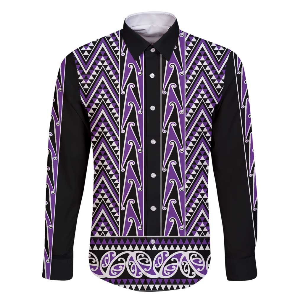 New Zealand Maori Niho Taniwha Family Matching Long Sleeve Bodycon Dress and Hawaiian Shirt Waiporopo Mangopare and Puhoro Pattern