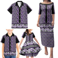 New Zealand Maori Niho Taniwha Family Matching Puletasi and Hawaiian Shirt Waiporopo Mangopare and Puhoro Pattern