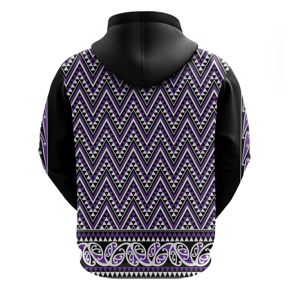 New Zealand Maori Niho Taniwha Hoodie Waiporopo Mangopare and Puhoro Pattern