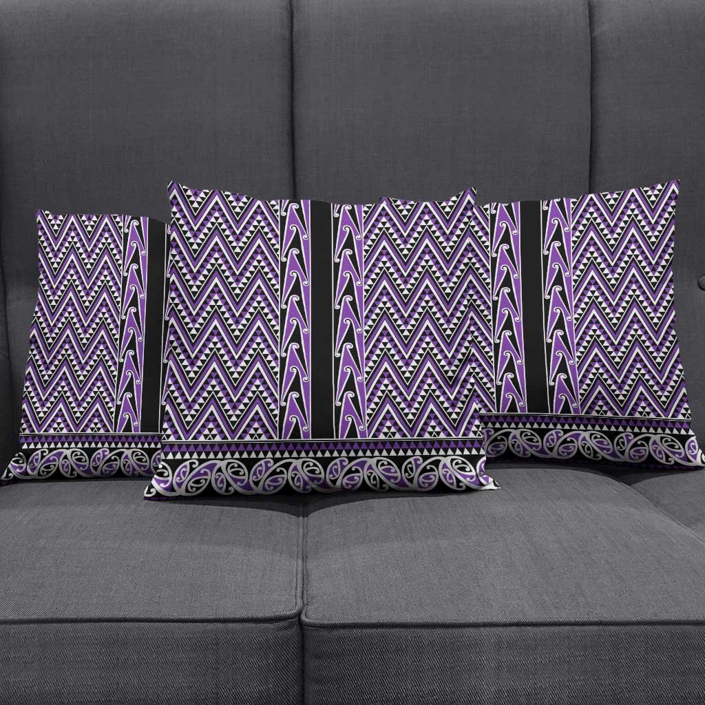 New Zealand Maori Niho Taniwha Pillow Cover Waiporopo Mangopare and Puhoro Pattern - Polynesian Pride