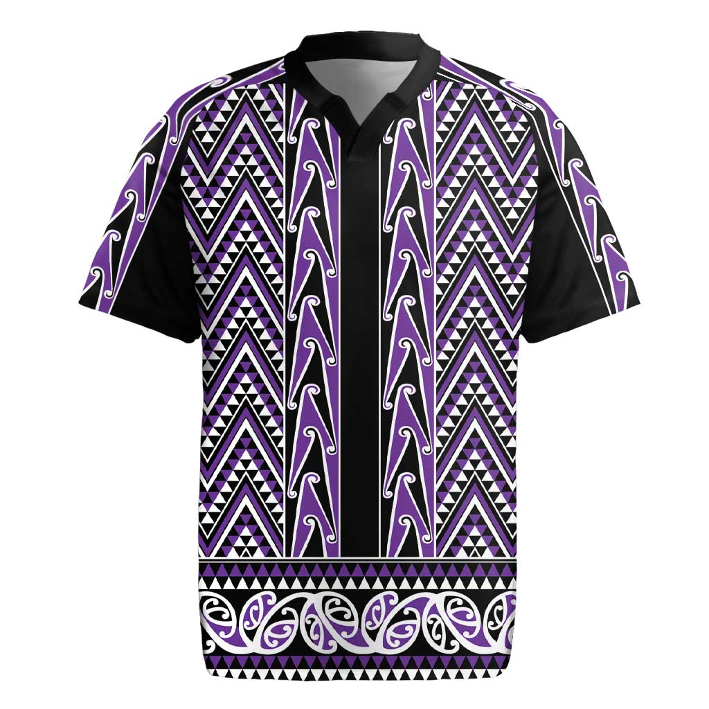 New Zealand Maori Niho Taniwha Rugby Jersey Waiporopo Mangopare and Puhoro Pattern