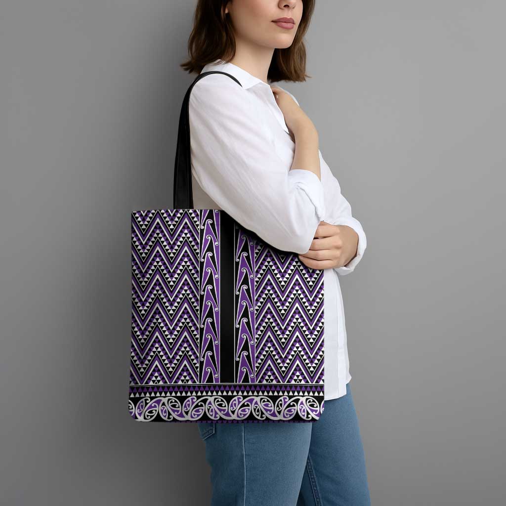 New Zealand Maori Niho Taniwha Tote Bag Waiporopo Mangopare and Puhoro Pattern - Polynesian Pride
