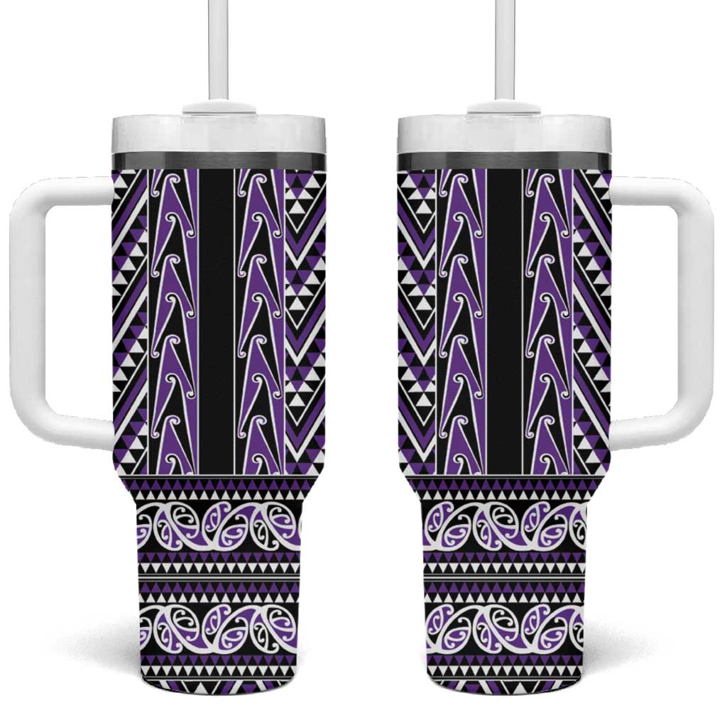 New Zealand Maori Niho Taniwha Tumbler With Handle Waiporopo Mangopare and Puhoro Pattern