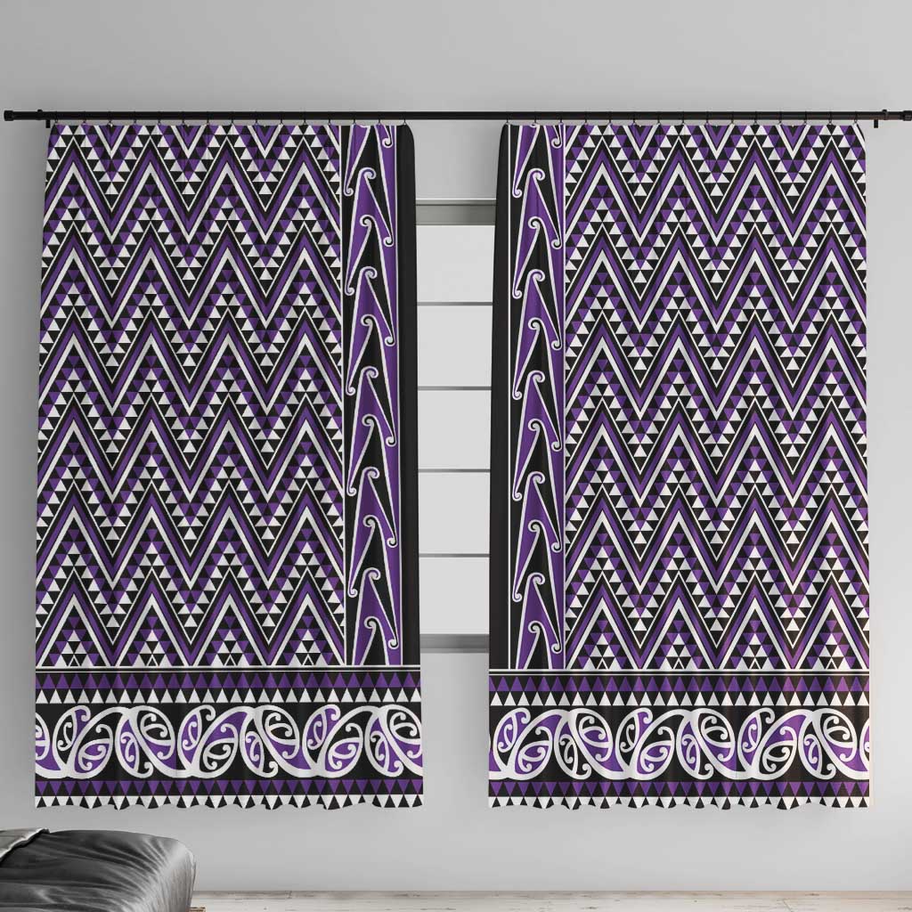 New Zealand Maori Niho Taniwha Window Curtain Waiporopo Mangopare and Puhoro Pattern