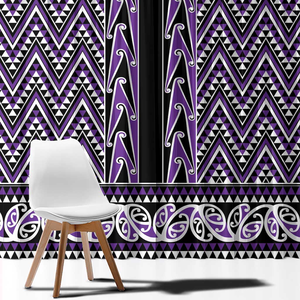 New Zealand Maori Niho Taniwha Window Curtain Waiporopo Mangopare and Puhoro Pattern