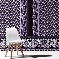 New Zealand Maori Niho Taniwha Window Curtain Waiporopo Mangopare and Puhoro Pattern