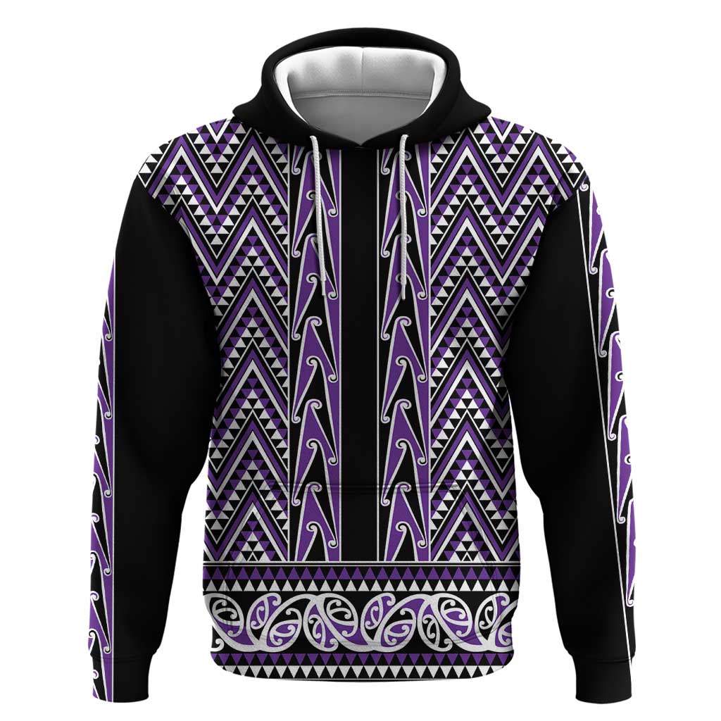 New Zealand Maori Niho Taniwha Zip Hoodie Waiporopo Mangopare and Puhoro Pattern