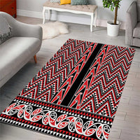 New Zealand Maori Niho Taniwha Area Rug Whero Mangopare and Puhoro Pattern LT9 - Polynesian Pride