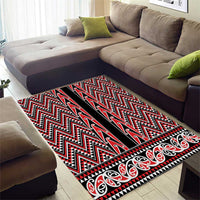 New Zealand Maori Niho Taniwha Area Rug Whero Mangopare and Puhoro Pattern LT9 - Polynesian Pride