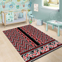 New Zealand Maori Niho Taniwha Area Rug Whero Mangopare and Puhoro Pattern LT9 - Polynesian Pride